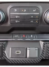 Tufskinz Lower Center Dash Accents Accent Trim Real Carbon Fiber Raw Chevrolet Silverado 2019-2021                                     - SVD033-RCF-X - Image 2