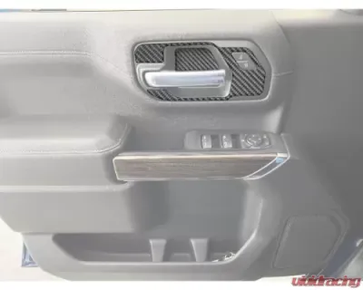 Tufskinz Door Handle Surround Accents Accent Trim Front Doors Only Real Carbon Fiber Domed Real Carbon Fiber Domed Chevrolet Silverado 2019-2021 - SVD036-DCF-G