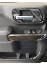 Tufskinz Door Handle Surround Accents Accent Trim Front Doors Only Real Carbon Fiber Domed Real Carbon Fiber Domed Chevrolet Silverado 2019-2021                                     - SVD036-DCF-G - Image 2
