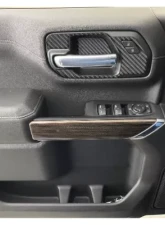 Tufskinz Door Handle Surround Accents Accent Trim Front Doors Only Real Carbon Fiber(Domed-Matte) Real Carbon Fiber(Domed-Matte) Chevrolet Silverado 2019-2021                                     - SVD036-DCF-M - Image 2