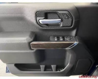 Tufskinz Door Handle Surround Accents Accent Trim Front Doors Only Real Carbon Fiber(Domed-Matte) Real Carbon Fiber(Domed-Matte) Chevrolet Silverado 2019-2021 - SVD036-DCF-M