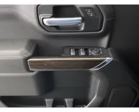 Tufskinz Front Door Switch Accent Trim Real Carbon Fiber(Domed-Matte) Chevrolet Silverado 2019-2021