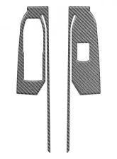 Tufskinz Front Door Switch Accent Trim Real Carbon Fiber(Domed-Matte) Chevrolet Silverado 2019-2021                                     - SVD039-DCF-M - Image 2