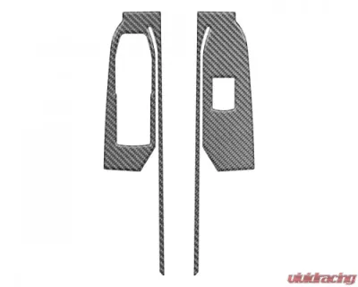 Tufskinz Front Door Switch Accent Trim Real Carbon Fiber(Domed-Matte) Chevrolet Silverado 2019-2021 - SVD039-DCF-M