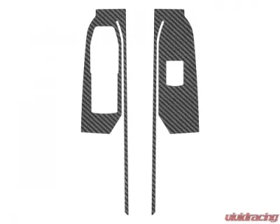 Tufskinz Front Door Switch Accent Trim Real Carbon Fiber Raw Chevrolet Silverado 2019-2021 - SVD039-RCF-X