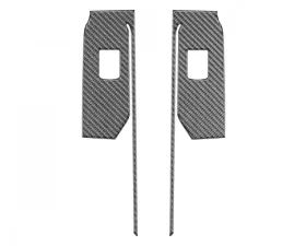 Tufskinz Rear Door Switch Accent Trim Real Carbon Fiber Domed Chevrolet Silverado 2019-2021