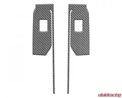 Tufskinz Rear Door Switch Accent Trim Real Carbon Fiber(Domed-Matte) Chevrolet Silverado 2019-2021 - SVD040-DCF-M