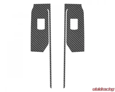 Tufskinz Rear Door Switch Accent Trim Real Carbon Fiber Raw Chevrolet Silverado 2019-2021 - SVD040-RCF-X