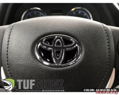 Tufskinz Steering Wheel Inserts Inserts Gloss Black Toyota Corolla 2014-2021 - TAC032-COR-BLK-G