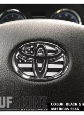 Tufskinz Steering Wheel Inserts Inserts Black and Silver American Flag Toyota Corolla 2014-2021                                     - TAC032-COR-GTO-047-G - Image 2