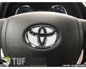 Tufskinz Steering Wheel Inserts Inserts Gloss White Toyota Corolla 2014-2021