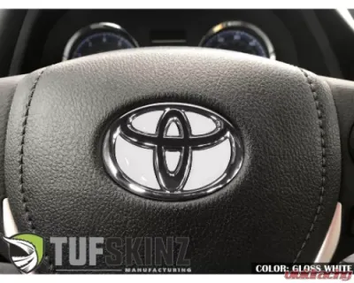 Tufskinz Steering Wheel Inserts Inserts Gloss White Toyota Corolla 2014-2021 - TAC032-COR-WHT-G