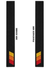 Tufskinz Front Door Sills Black w/TRI-Color (Yellow/Orange/Red) Toyota Tacoma 2005-2021                                     - TAC052-TFLMP-450-X - Image 2
