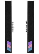 Tufskinz Front Door Sills Black w/Lady TRI-Color (Purple/Pink/Blue) Toyota Tacoma 2005-2021                                     - TAC052-TFLMP-452-X - Image 2