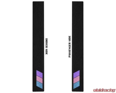 Tufskinz Front Door Sills Black w/Lady TRI-Color (Purple/Pink/Blue) Toyota Tacoma 2005-2021 - TAC052-TFLMP-452-X