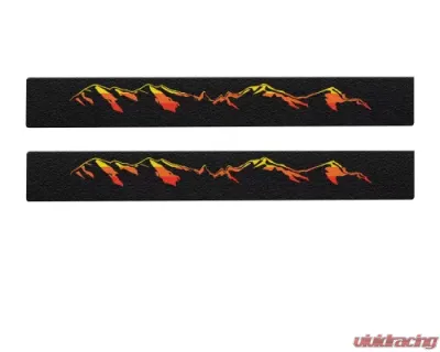 Tufskinz Front Door Sills Black w/Mountain Logo(TRI-Color) Toyota Tacoma 2005-2021 - TAC052-TFLMP-460-X