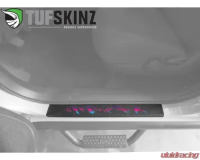 Tufskinz Front Door Sills Black w/Mountain Logo(Lady TRI-Color) Toyota Tacoma 2005-2021 - TAC052-TFLMP-461-X