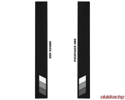 Tufskinz Front Door Sills Black w/TRI-Color (White/Gray/Dark Gray) Toyota Tacoma 2005-2021 - TAC052-TFLMP-471-X