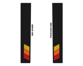 Tufskinz Rear Door Sills Black w/TRI-Color (Yellow/Orange/Red) Toyota Tacoma 2005-2021