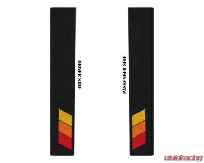 Tufskinz Rear Door Sills Black w/TRI-Color (Yellow/Orange/Red) Toyota Tacoma 2005-2021 - TAC053-TFLMP-450-X