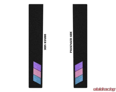 Tufskinz Rear Door Sills Black w/Lady TRI-Color (Purple/Pink/Blue) Toyota Tacoma 2005-2021 - TAC053-TFLMP-452-X