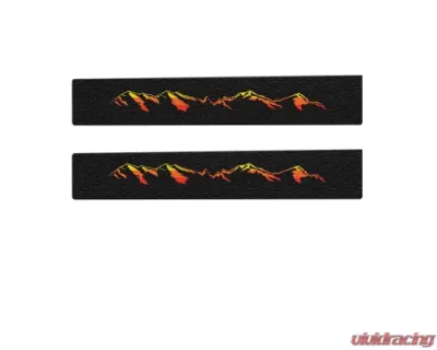 Tufskinz Rear Door Sills Black w/Mountain Logo(TRI-Color) Toyota Tacoma 2005-2021 - TAC053-TFLMP-460-X
