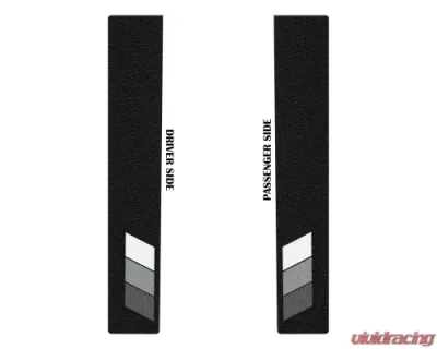 Tufskinz Rear Door Sills Black w/TRI-Color (White/Gray/Dark Gray) Toyota Tacoma 2005-2021 - TAC053-TFLMP-471-X