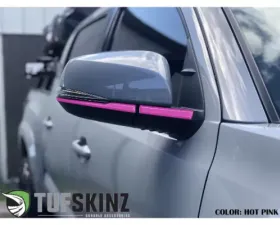 Tufskinz Mirror Accent Trim With Blinkers Hot Pink Toyota Tacoma 2016-2021