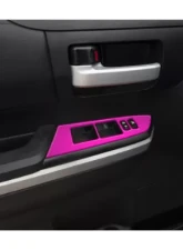 Tufskinz Front Door Switch Panel Accent Trim Hot Pink Toyota Tundra 2014-2021                                     - TUN027-HPK-G - Image 2