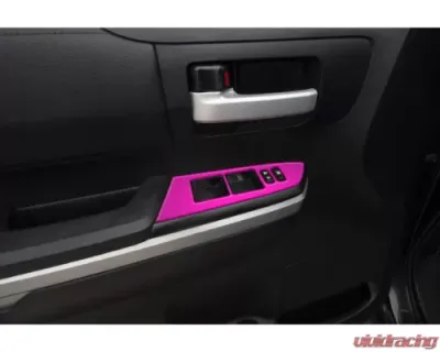 Tufskinz Front Door Switch Panel Accent Trim Hot Pink Toyota Tundra 2014-2021 - TUN027-HPK-G