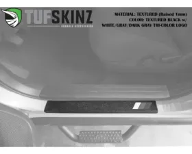 Tufskinz Front Door Sill Trim Front Doors (2 Piece Kit) Black w/TRI-Color (White/Gray/Dark Gray) Toyota Tundra 2007-2021