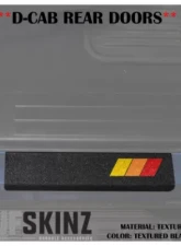 Tufskinz D-Cab Rear Door Sill Trim Black w/TRI-Color (Yellow/Orange/Red) Toyota Tundra 2007-2021                                     - TUN038-TFLMP-450-X - Image 2