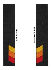 Tufskinz D-Cab Rear Door Sill Trim Black w/TRI-Color (Yellow/Orange/Red) Toyota Tundra 2007-2021                                     - TUN038-TFLMP-450-X - Image 2