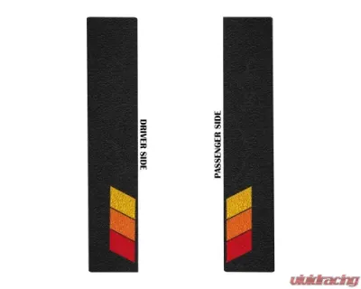 Tufskinz D-Cab Rear Door Sill Trim Black w/TRI-Color (Yellow/Orange/Red) Toyota Tundra 2007-2021 - TUN038-TFLMP-450-X