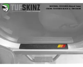 Tufskinz Crew Max Rear Door Sill Trim Black w/TRI-Color (Yellow/Orange/Red) Toyota Tundra 2007-2021