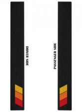 Tufskinz Crew Max Rear Door Sill Trim Black w/TRI-Color (Yellow/Orange/Red) Toyota Tundra 2007-2021                                     - TUN039-TFLMP-450-X - Image 2