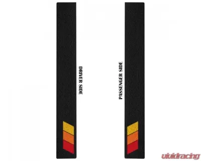 Tufskinz Crew Max Rear Door Sill Trim Black w/TRI-Color (Yellow/Orange/Red) Toyota Tundra 2007-2021 - TUN039-TFLMP-450-X