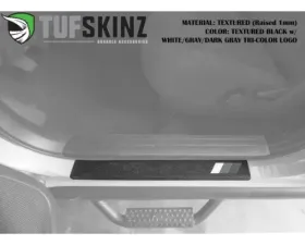 Tufskinz Crew Max Rear Door Sill Trim Black w/TRI-Color (White/Gray/Dark Gray) Toyota Tundra 2007-2021