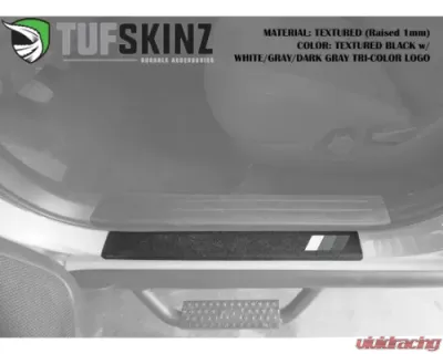 Tufskinz Crew Max Rear Door Sill Trim Black w/TRI-Color (White/Gray/Dark Gray) Toyota Tundra 2007-2021 - TUN039-TFLMP-471-X