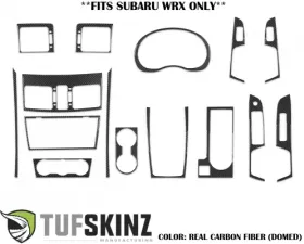 Tufskinz Manual Transmission Interior Accent Trim Real Carbon Fiber Domed Subaru WRX 2015-2021