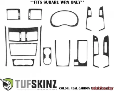 Tufskinz Manual Transmission Interior Accent Trim Real Carbon Fiber Domed Subaru WRX 2015-2021 - WRX001-DCF-G