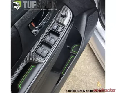 Tufskinz Manual Transmission Interior Foam Inserts Black/Green Subaru WRX 2015-2021 - WRX002-FGN-X