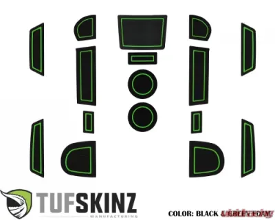 Tufskinz Manual Transmission Interior Foam Inserts Black/Green Subaru WRX 2015-2021 - WRX002-FGN-X