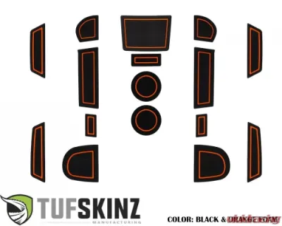 Tufskinz Manual Transmission Interior Foam Inserts Black/Orange Subaru WRX 2015-2021 - WRX002-FOG-X