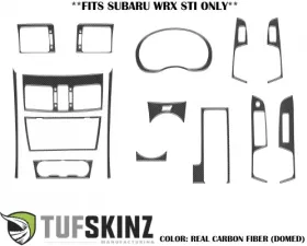Tufskinz Manual Transmission Interior Accent Trim Real Carbon Fiber Domed Subaru WRX STI 2015-2021
