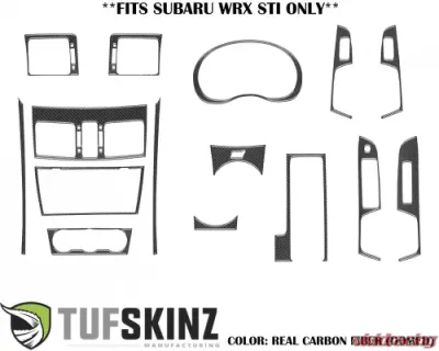 Tufskinz Manual Transmission Interior Accent Trim Real Carbon Fiber Domed Subaru WRX STI 2015-2021 - WRX010-DCF-G