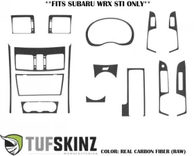 Tufskinz Manual Transmission Interior Accent Trim Real Carbon Fiber Raw Subaru WRX STI 2015-2021