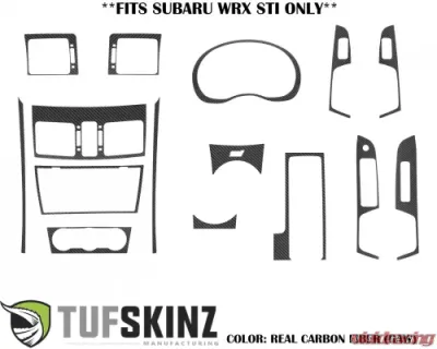 Tufskinz Manual Transmission Interior Accent Trim Real Carbon Fiber Raw Subaru WRX STI 2015-2021 - WRX010-RCF-X