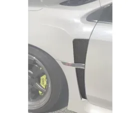 Tufskinz Fender Vent Upper + Lower Accent Trim Real Carbon Fiber Domed Subaru WRX/WRX STI 2015-2021