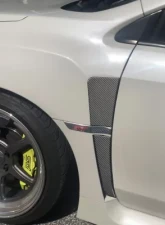 Tufskinz Fender Vent Upper + Lower Accent Trim Real Carbon Fiber Domed Subaru WRX/WRX STI 2015-2021                                     - WRX012-DCF-G - Image 2